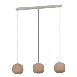 EGLO Cominio Hanglamp - E27 - 88,5 Cm - Zandkleurig/Taupe - Glas