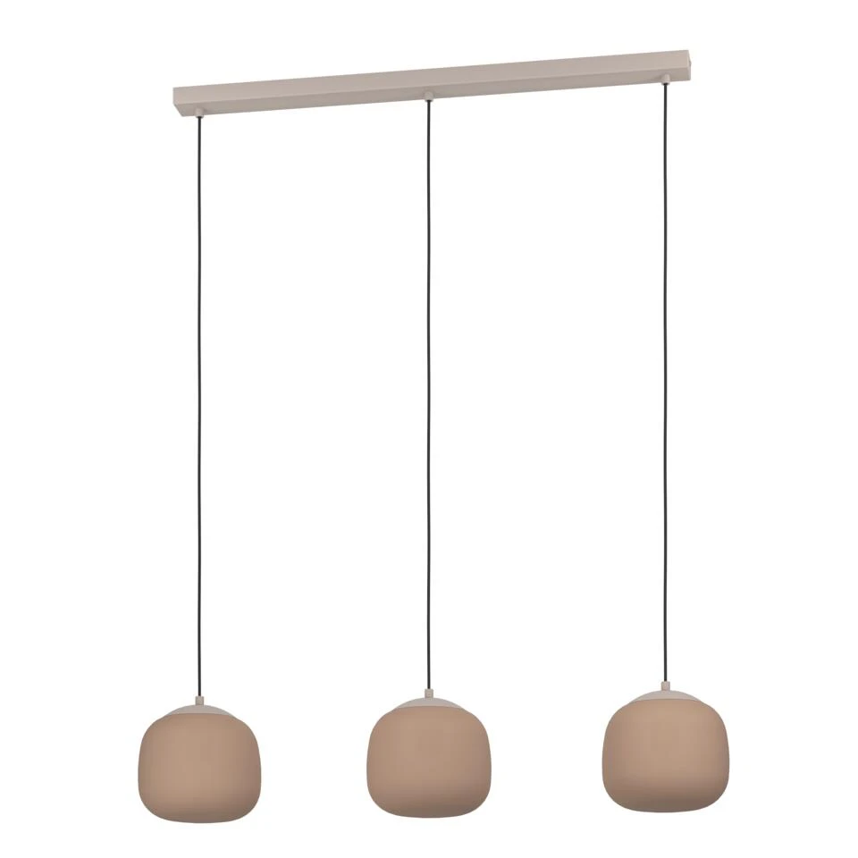 EGLO Cominio Hanglamp - E27 - 88,5 Cm - Zandkleurig/Taupe - Glas