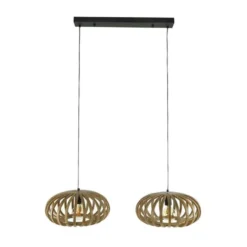 Hanglamp Lucia Mangohout 2-lichts - 40x110x150 Cm - Mangohout - Bruin