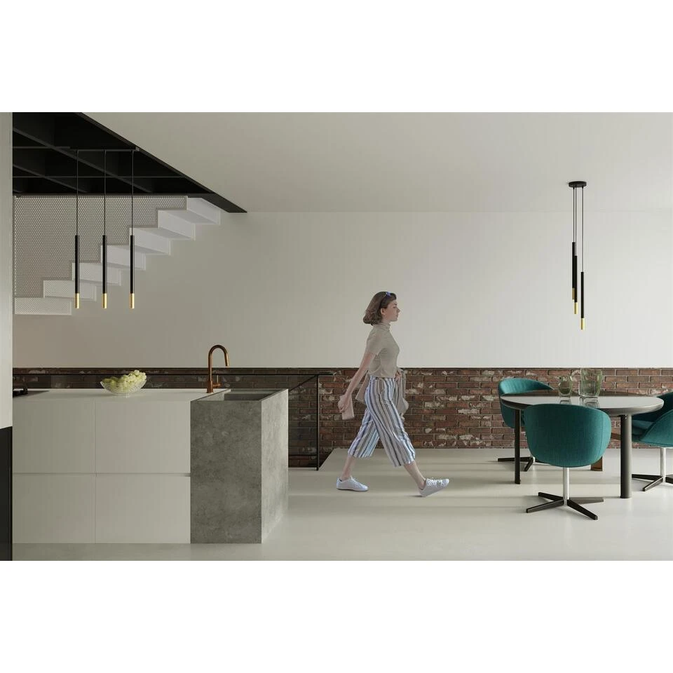 Sollux Hanglamp Mozaica - 3 Lichts - 20 X90 Cm - Zwart Goud - Afbeelding 4