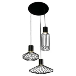 Nowodvorski Hanglamp Pico - 3 Lichts - Ø 43 Cm - Zwart-goud