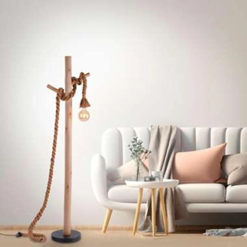 Paul Neuhaus Vloerlamp Rope - H 150 Cm - Bruin Zwart - Afbeelding 2