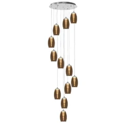 Highlight Hanglamp Nebula - 12 Lichts - Ø 50 Cm - Vide - Amber Glas