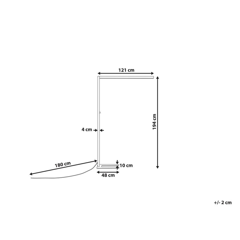 Beliani Staande Lamp SAGITTA - Wit Aluminium - Afbeelding 3