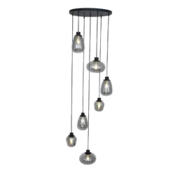 Hanglamp Reflection 7 Lichts - Ø 50 Cm - Rook - Zwart