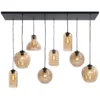 Highlight Hanglamp Fantasy - 8 Lichts - L 130 X B 35 Cm - Amber Glas