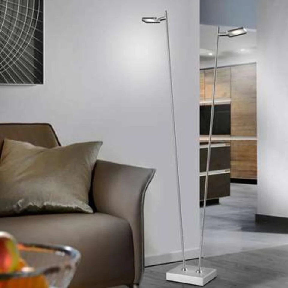 Freelight Vloerlamp Block - 2 Lichts - Mat Chroom - Afbeelding 2