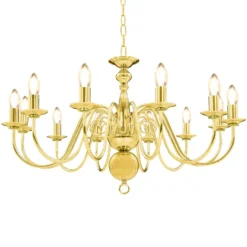 VidaXL Kroonluchter 12xE14 Goudkleurig