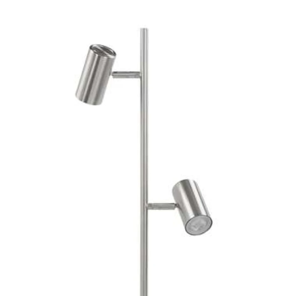 Highlight Vloerlamp Burgos - 2 Lichts - H 142 Cm - Mat Chroom - Afbeelding 2