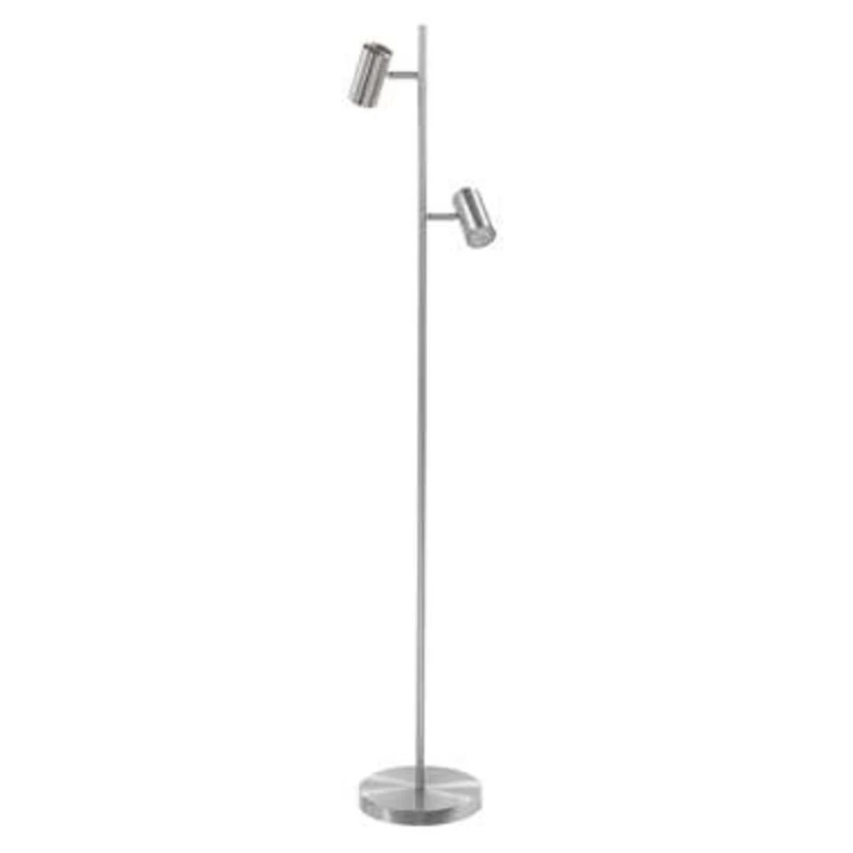 Highlight Vloerlamp Burgos - 2 Lichts - H 142 Cm - Mat Chroom
