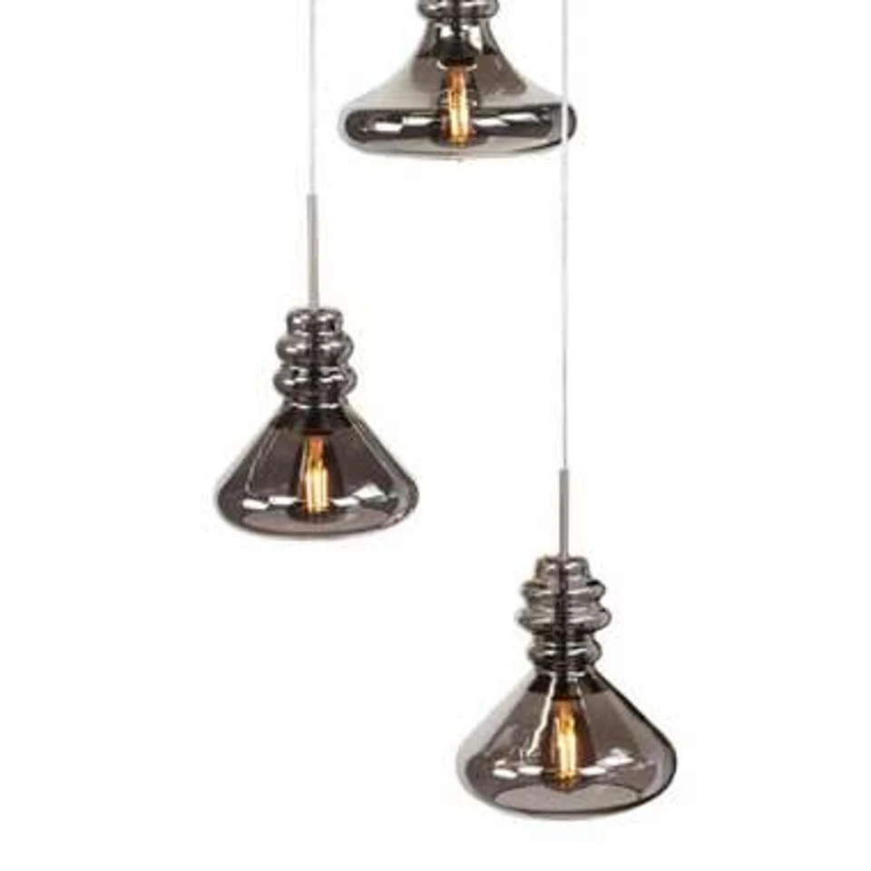 Highlight Hanglamp Astoria 3 Lichts Ø 30 Cm Mat Chroom - Afbeelding 2