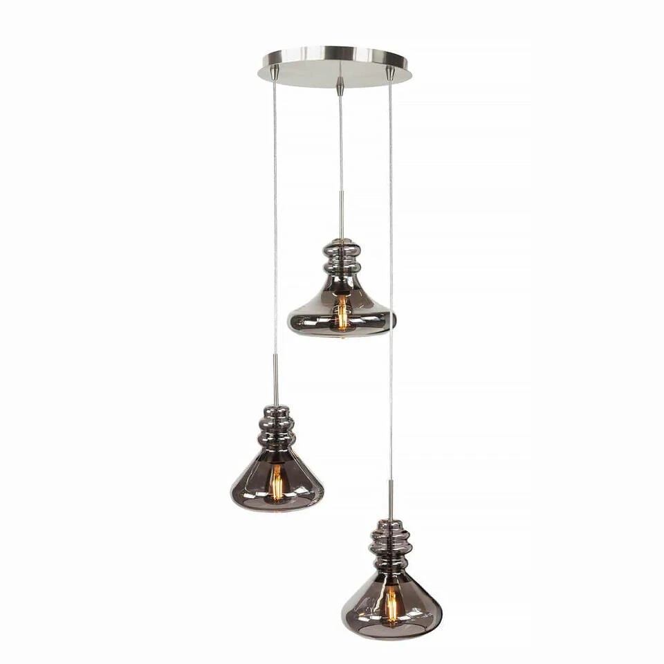 Highlight Hanglamp Astoria 3 Lichts Ø 30 Cm Mat Chroom