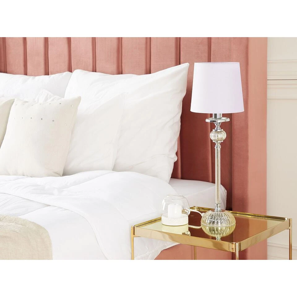 Beliani Tafellamp KUBENA - Roze Metaal, Glas - Afbeelding 4