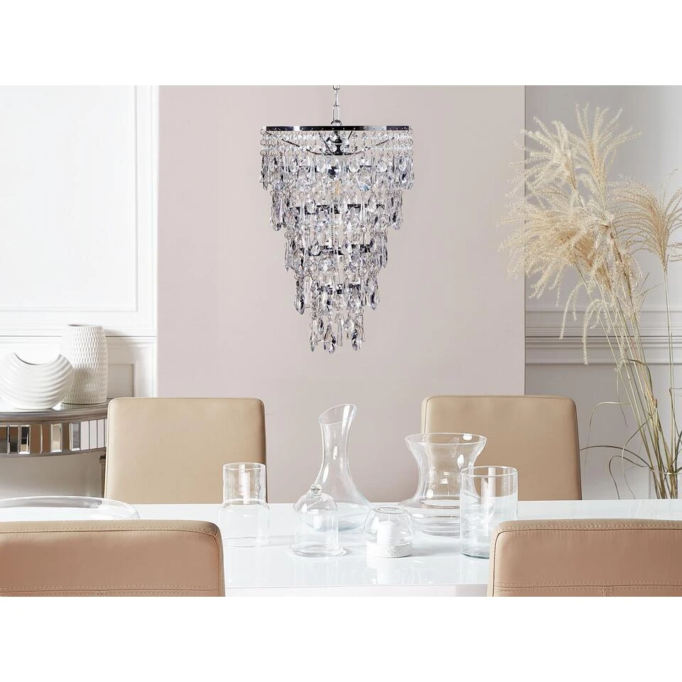 Beliani Kroonluchter ENTWASH - Zilver Ijzer - Afbeelding 4