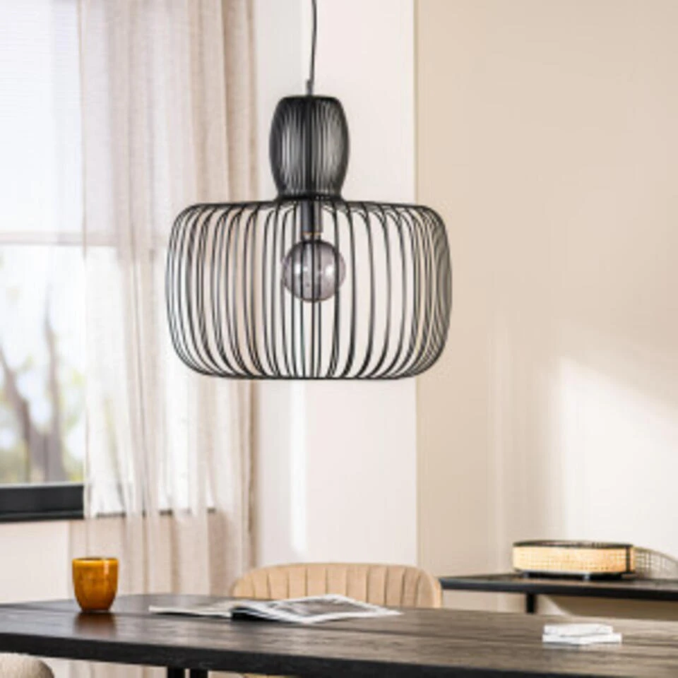 Hoyz Collection - Hanglamp - 1-lichts - 55x55x160 - Zwart - Afbeelding 2