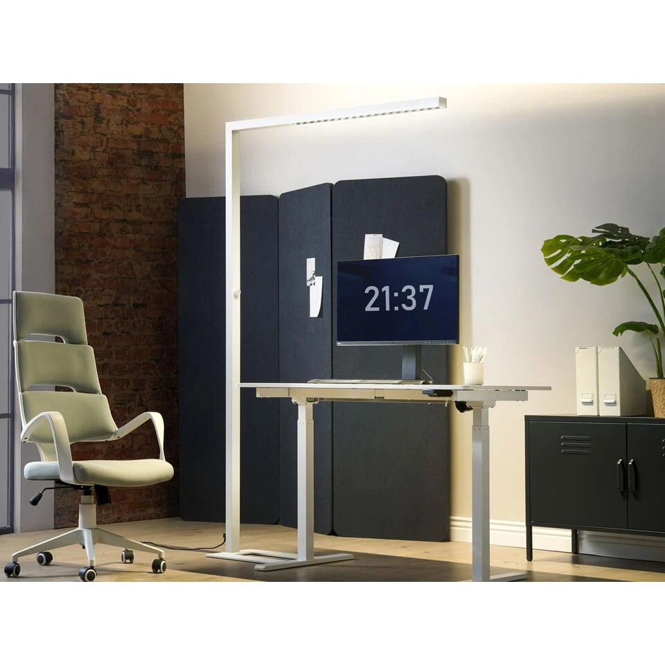 Beliani Staande Lamp SAGITTA - Wit Aluminium - Afbeelding 2