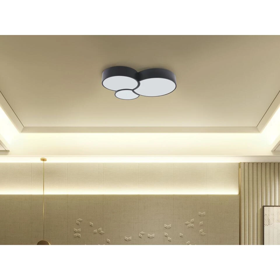 Beliani Plafondlamp YABU - Zwart Staal - Afbeelding 4