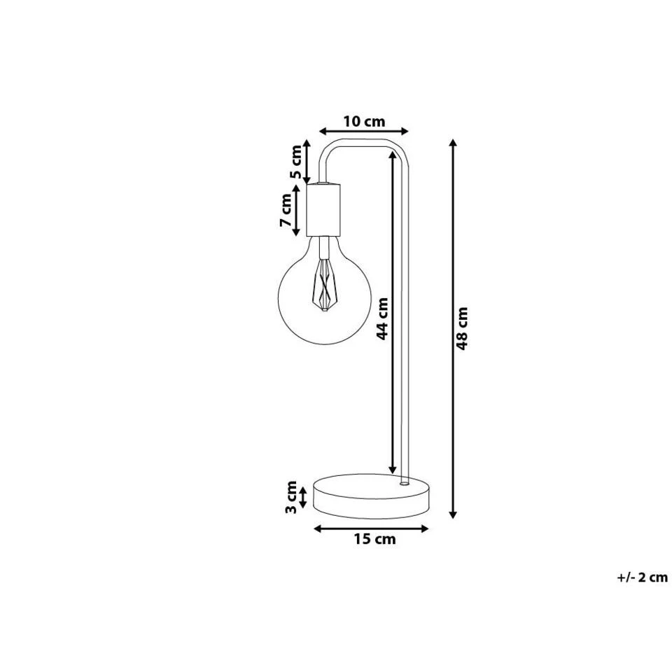 Beliani Tafellamp SAVENA - Koper Metaal - Afbeelding 3