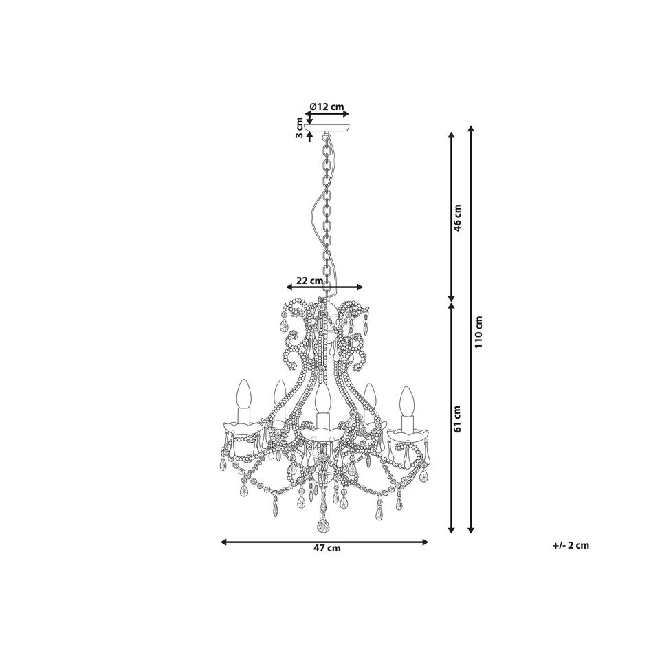 Beliani Kroonluchter ASCAR - Transparant Acryl - Afbeelding 3