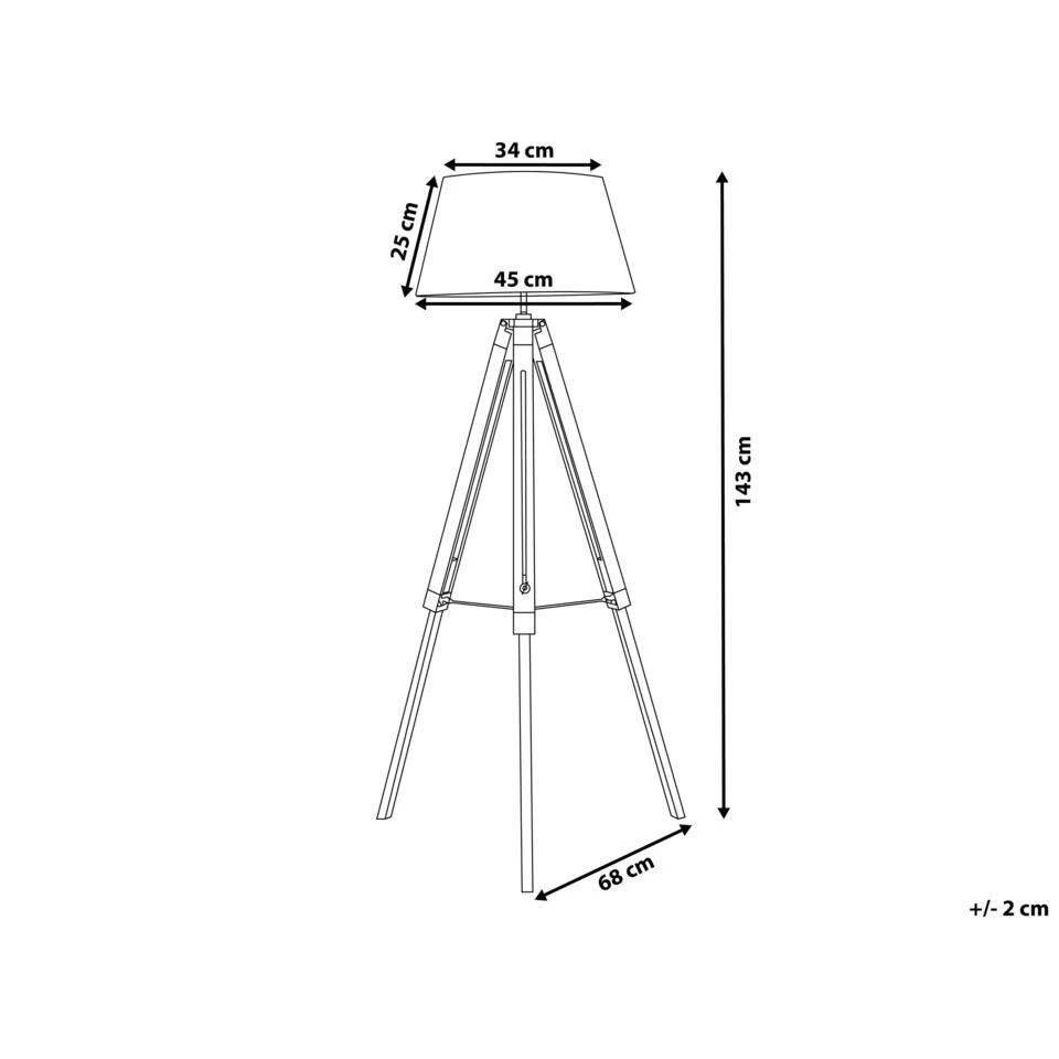 Beliani Staande Lamp MADEIRA - Zwart Dennenhout - Afbeelding 3