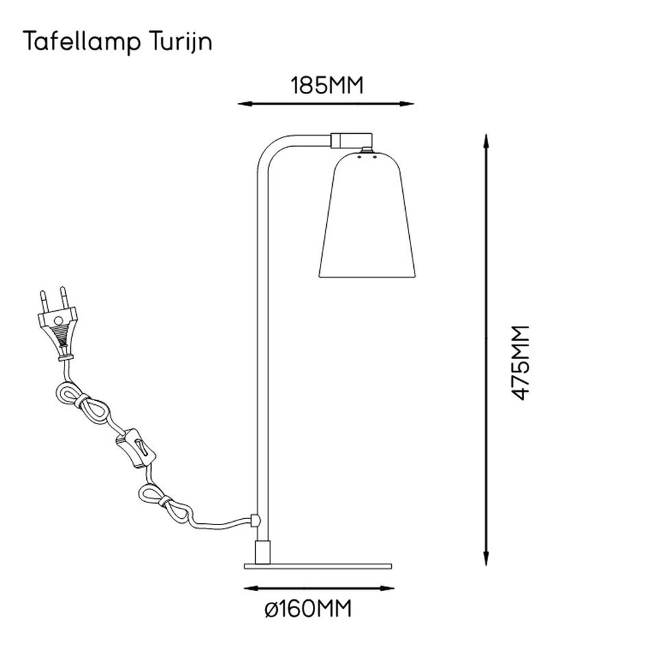 Tafellamp Turijn - Mat Zwart - Afbeelding 4