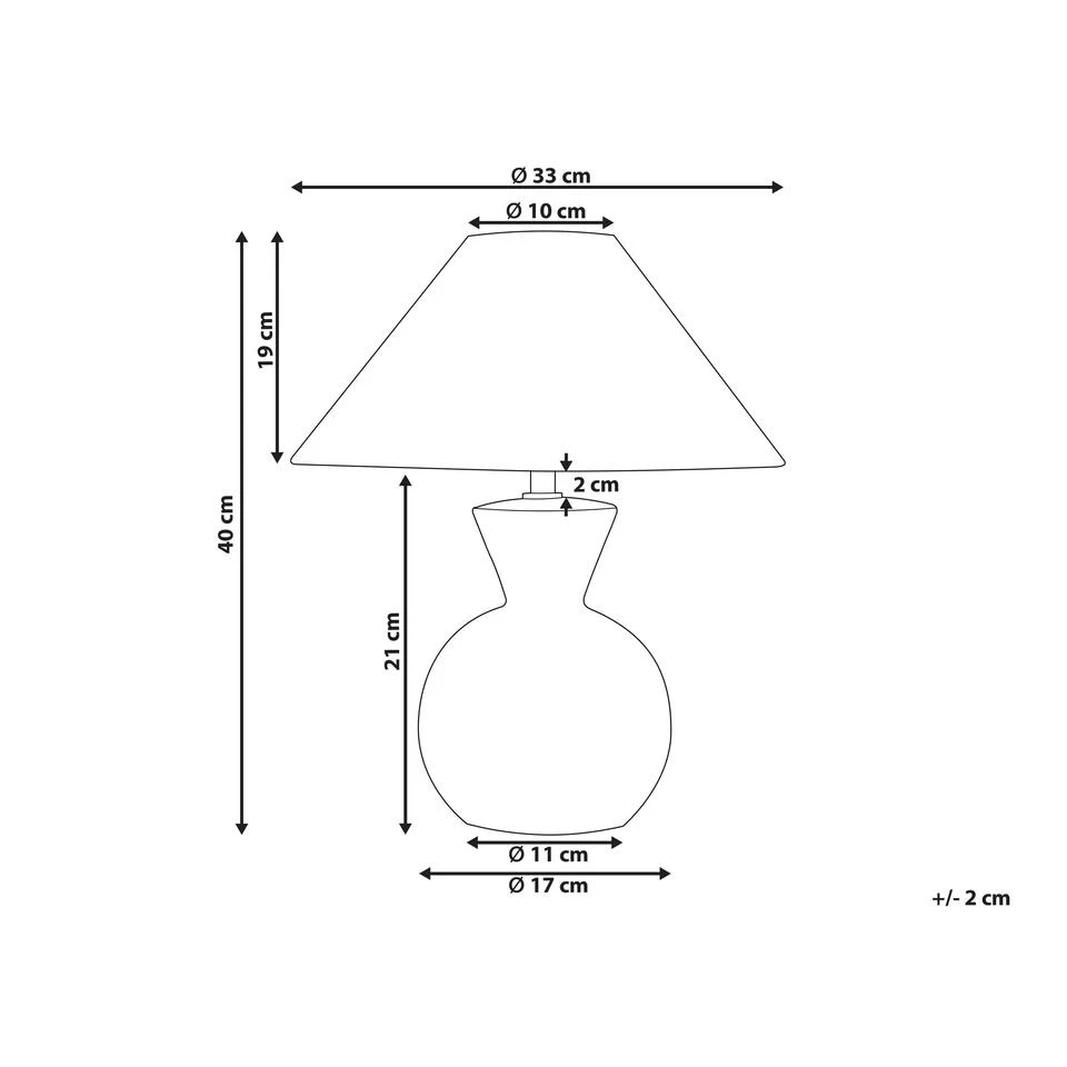 Beliani Tafellamp FERRY - Roze Keramiek, Linnen - Afbeelding 3