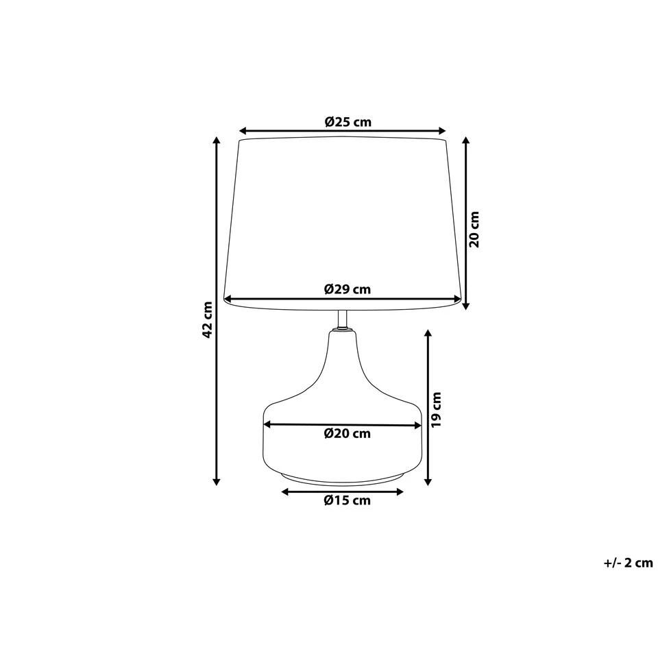 Beliani Tafellamp ERZEN - Blauw Glas - Afbeelding 3