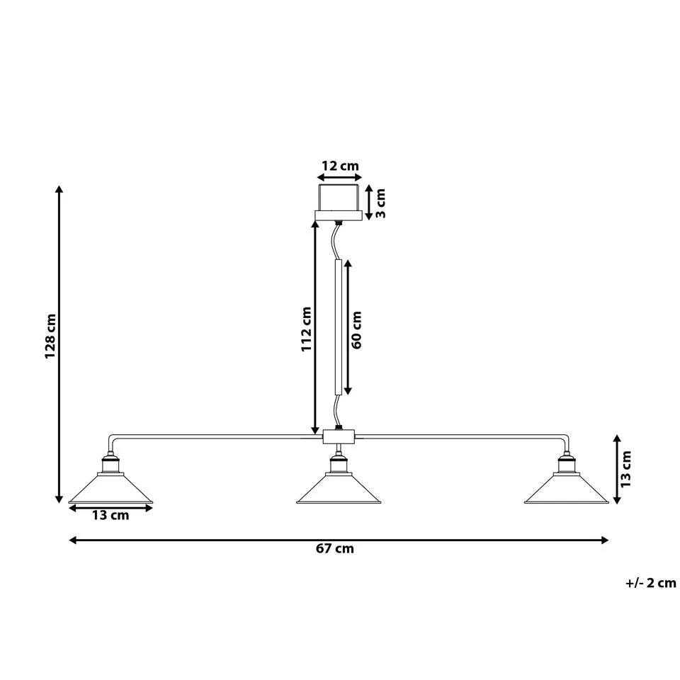 Beliani Hanglamp MONTONE - Zwart Metaal - Afbeelding 3