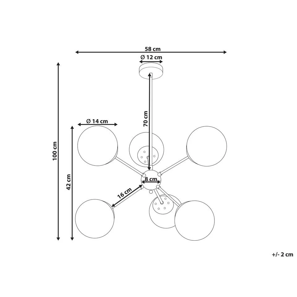 Beliani Hanglamp ADAWRO - Zwart Ijzer - Afbeelding 3