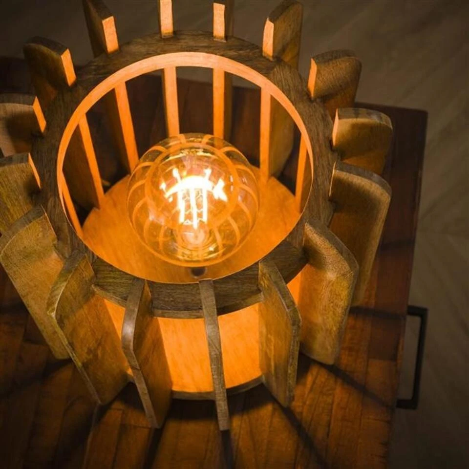 Tafellamp Mara Mangohout - 35x35x35 Cm - Mangohout - Bruin - Afbeelding 2