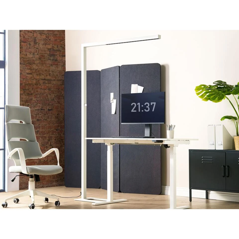 Beliani Staande Lamp SAGITTA - Wit Aluminium - Afbeelding 4