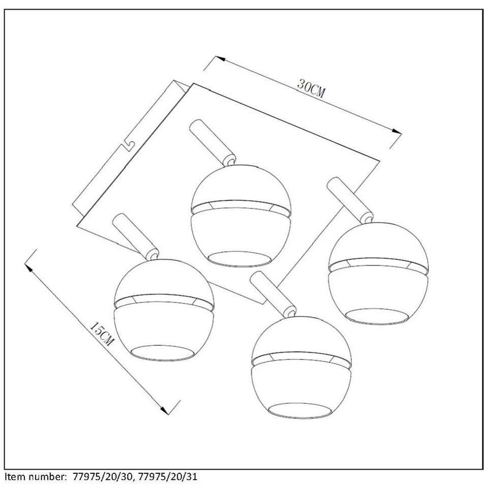Lucide Plafondspot Binari 4 LED - Wit - Afbeelding 4