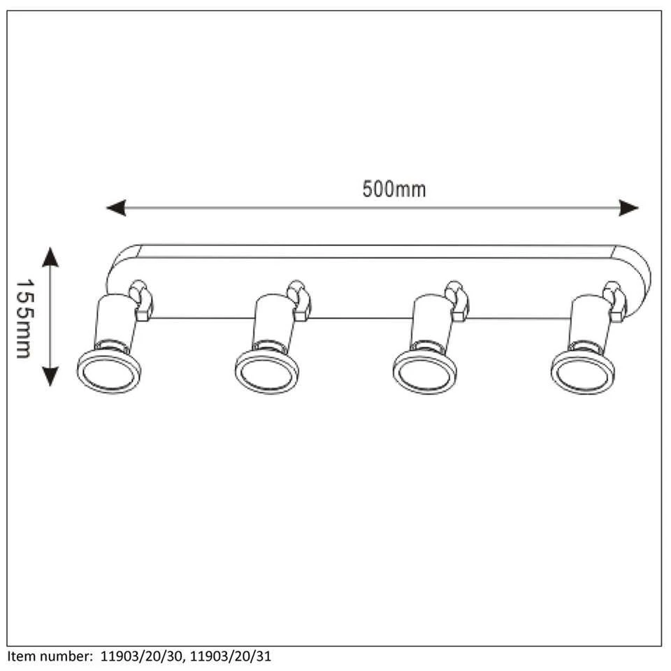Lucide 4-plafondspot Jaster - Wit - Afbeelding 4