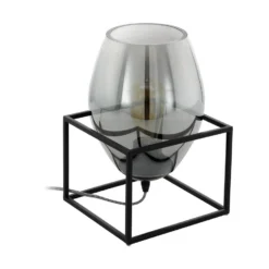 EGLO Tafellamp Olival 1 - Zwart/rookglas