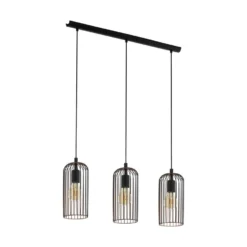 EGLO Hanglamp Roccamena 3-lichts - Zwart/koperkleurig