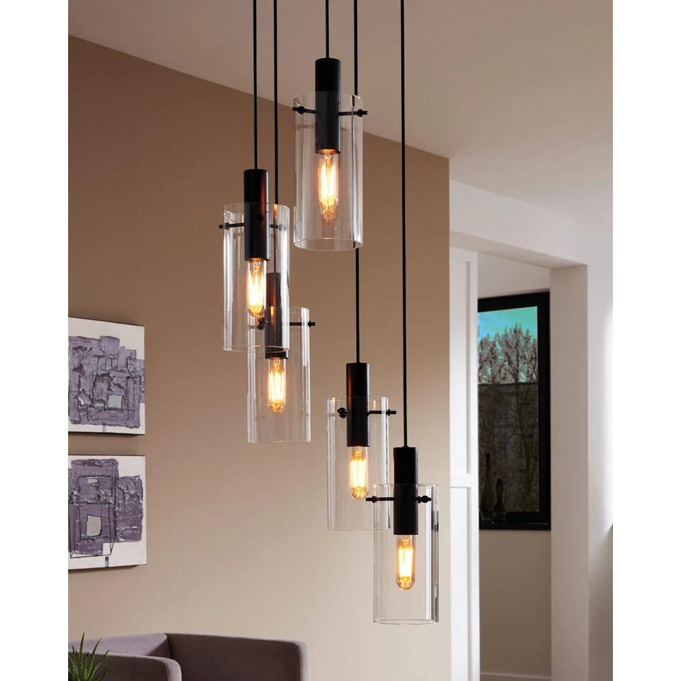 EGLO Hanglamp Montefino 5-lichts - Zwart - Afbeelding 2