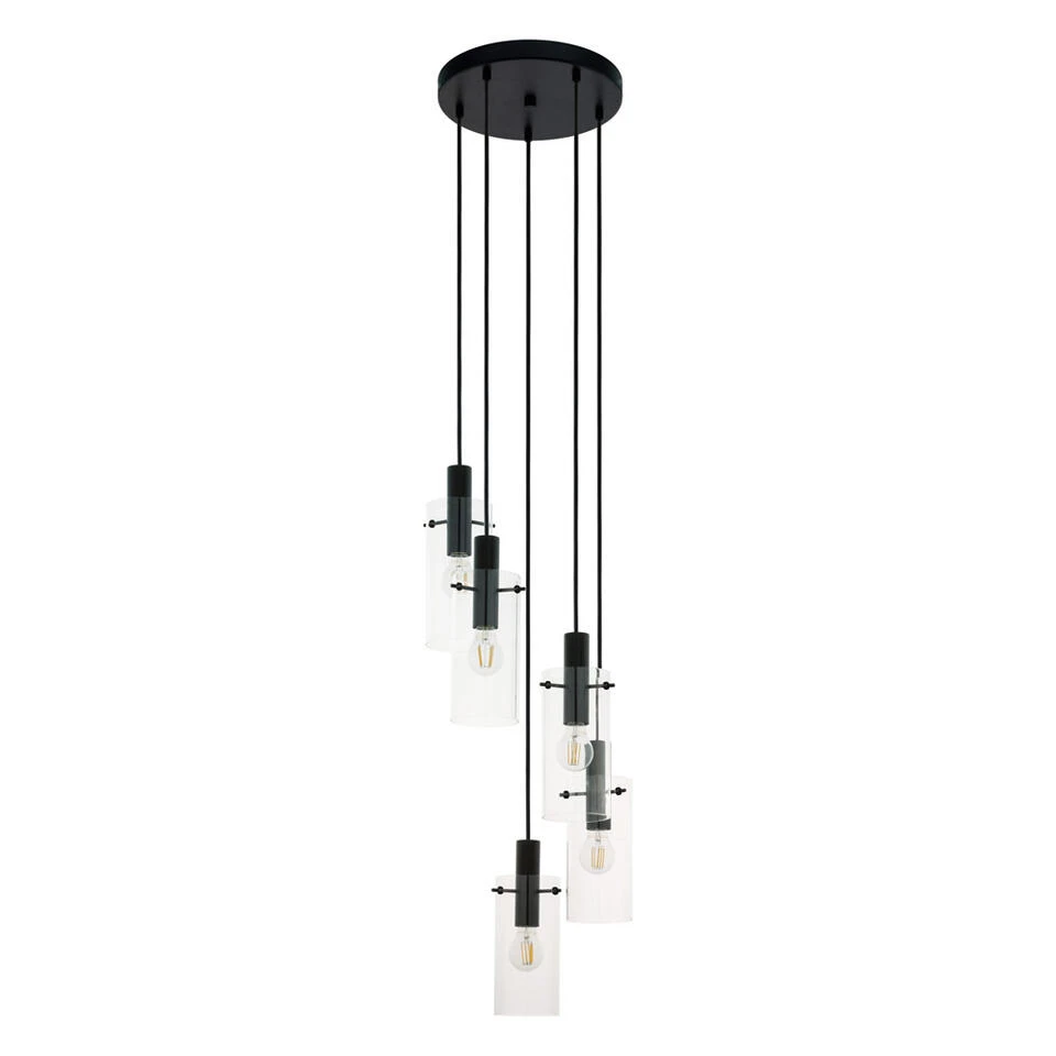 EGLO Hanglamp Montefino 5-lichts - Zwart