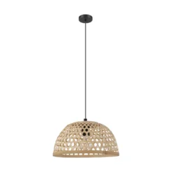 EGLO Hanglamp Claverdon Ø37 Cm - Zwart/hout