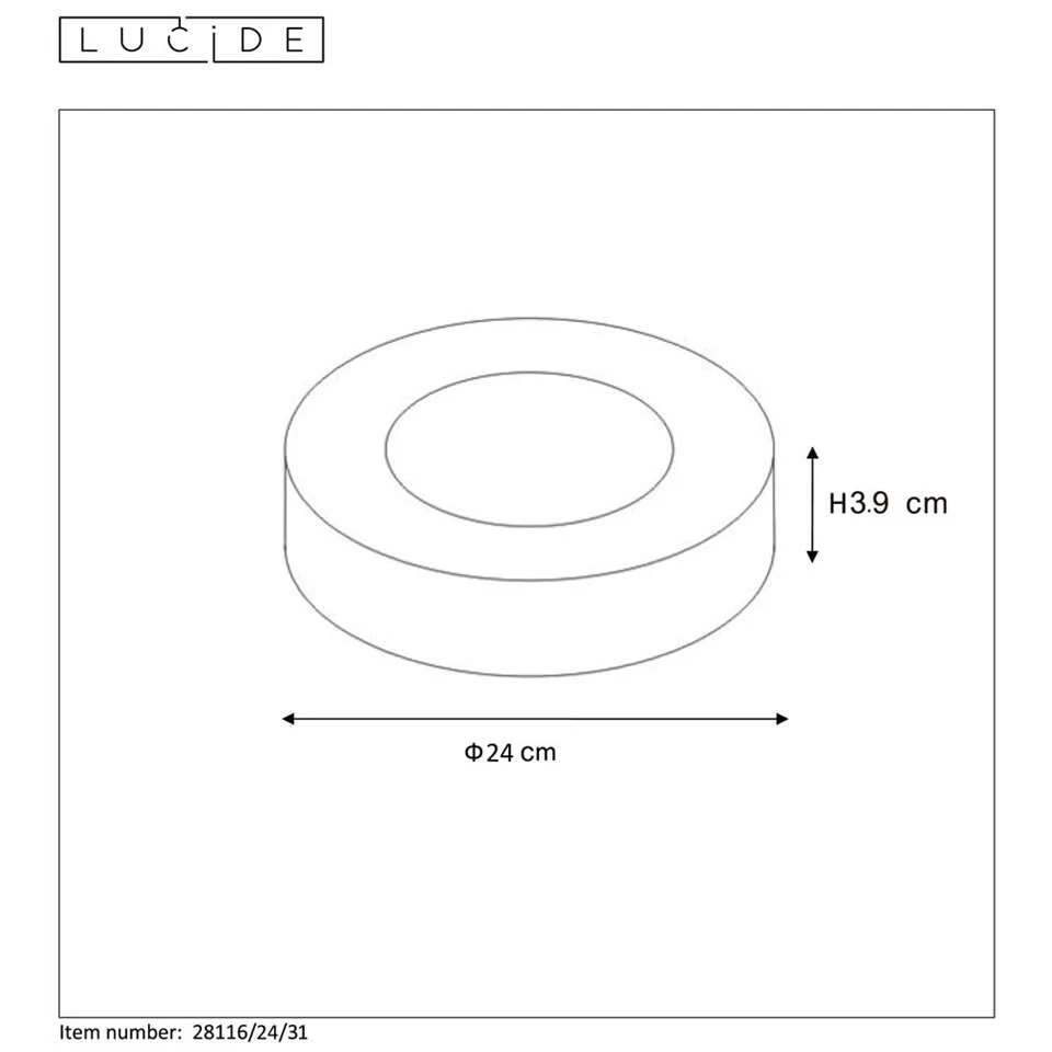 Lucide Plafonnière Brice - Wit - Ø24 Cm - Afbeelding 2