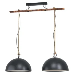 EGLO Hanglamp Hodsoll 2-lichts - Zwart/bruin