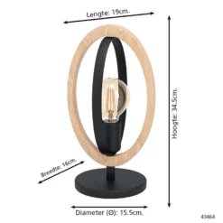 EGLO Tafellamp Basildon - Zwart/bruin