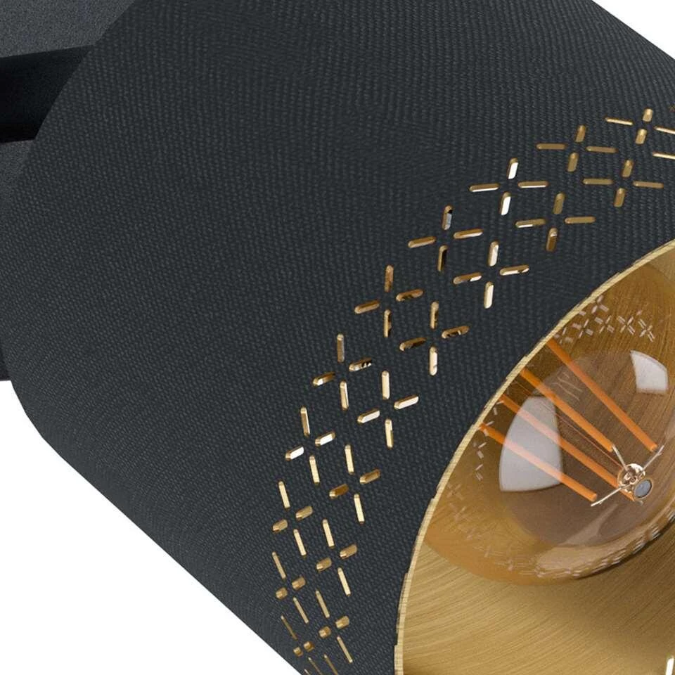 EGLO Plafondlamp Esteperra - Zwart/goudkleurig - Afbeelding 3