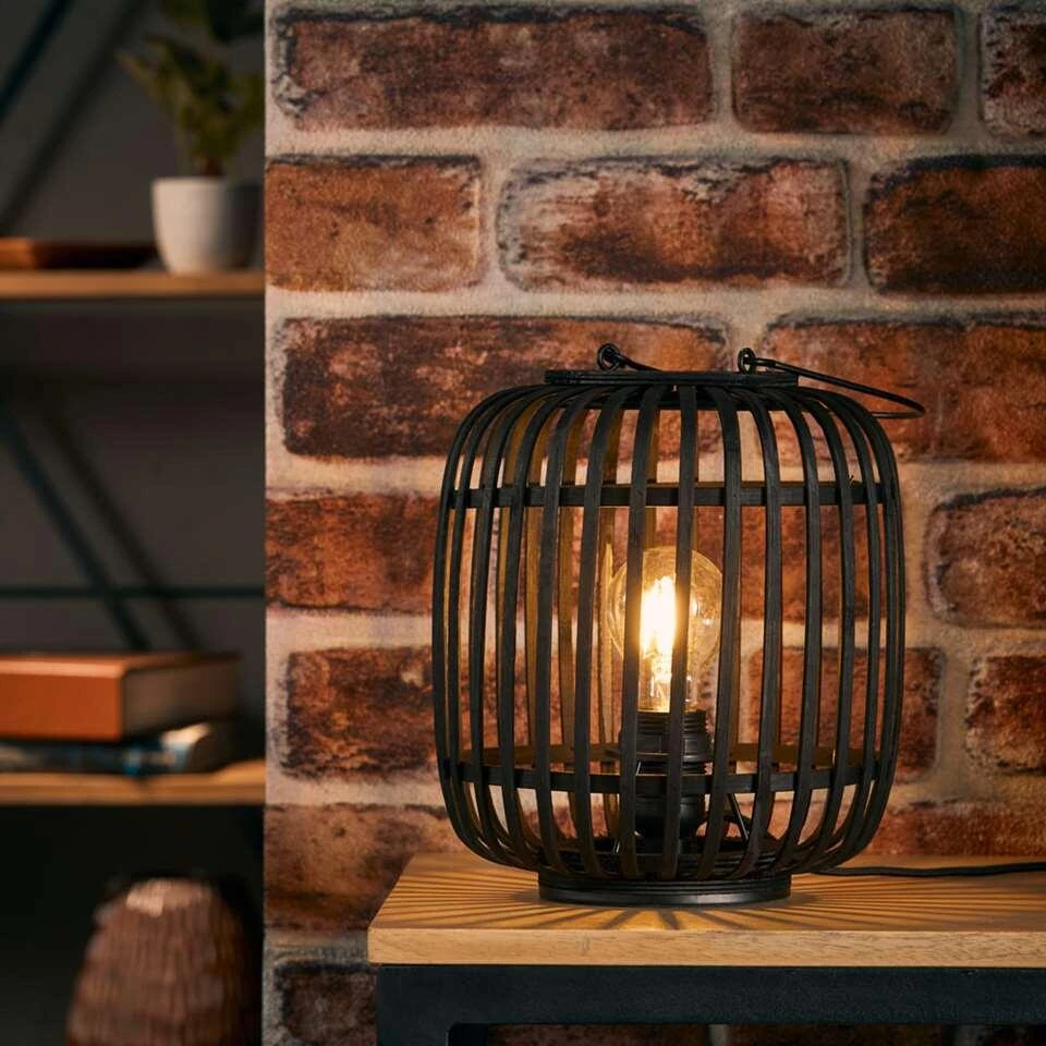 Brilliant Tafellamp Woodrow - Zwart - 21 Cm - Afbeelding 3