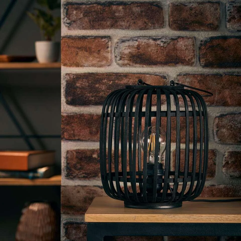 Brilliant Tafellamp Woodrow - Zwart - 21 Cm - Afbeelding 4