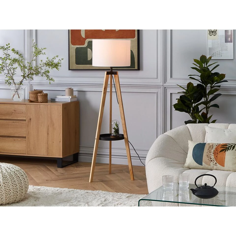 Beliani Staande Lamp BLUFF - Lichte Houtkleur Dennenhout - Afbeelding 2