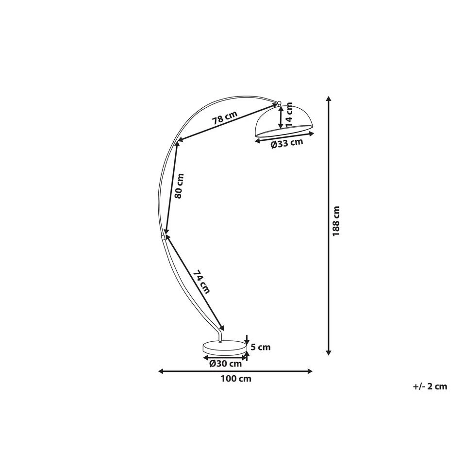 Beliani Staande Lamp KAMA - Zilver Metaal - Afbeelding 3