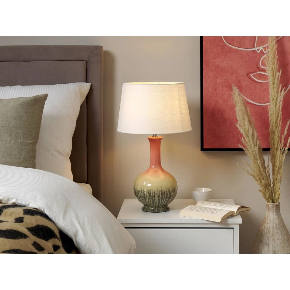 Beliani Tafellamp NIZAO - Multicolor Keramiek, Linnen - Afbeelding 2