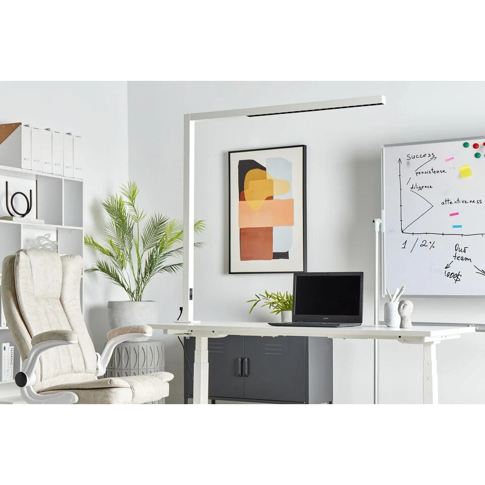 Beliani Tafellamp OCTANT - Wit Aluminium - Afbeelding 4