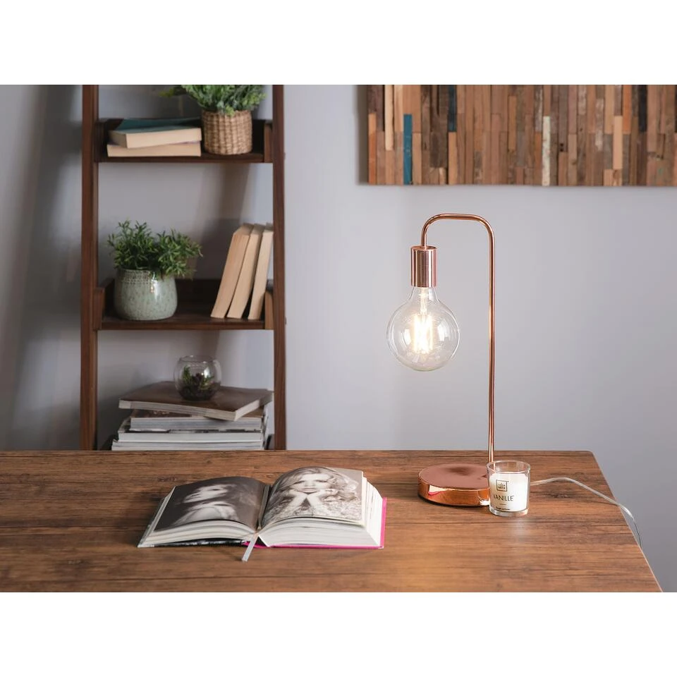 Beliani Tafellamp SAVENA - Koper Metaal - Afbeelding 2