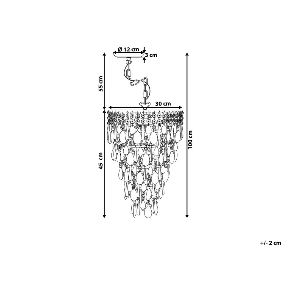 Beliani Kroonluchter ENTWASH - Zilver Ijzer - Afbeelding 3